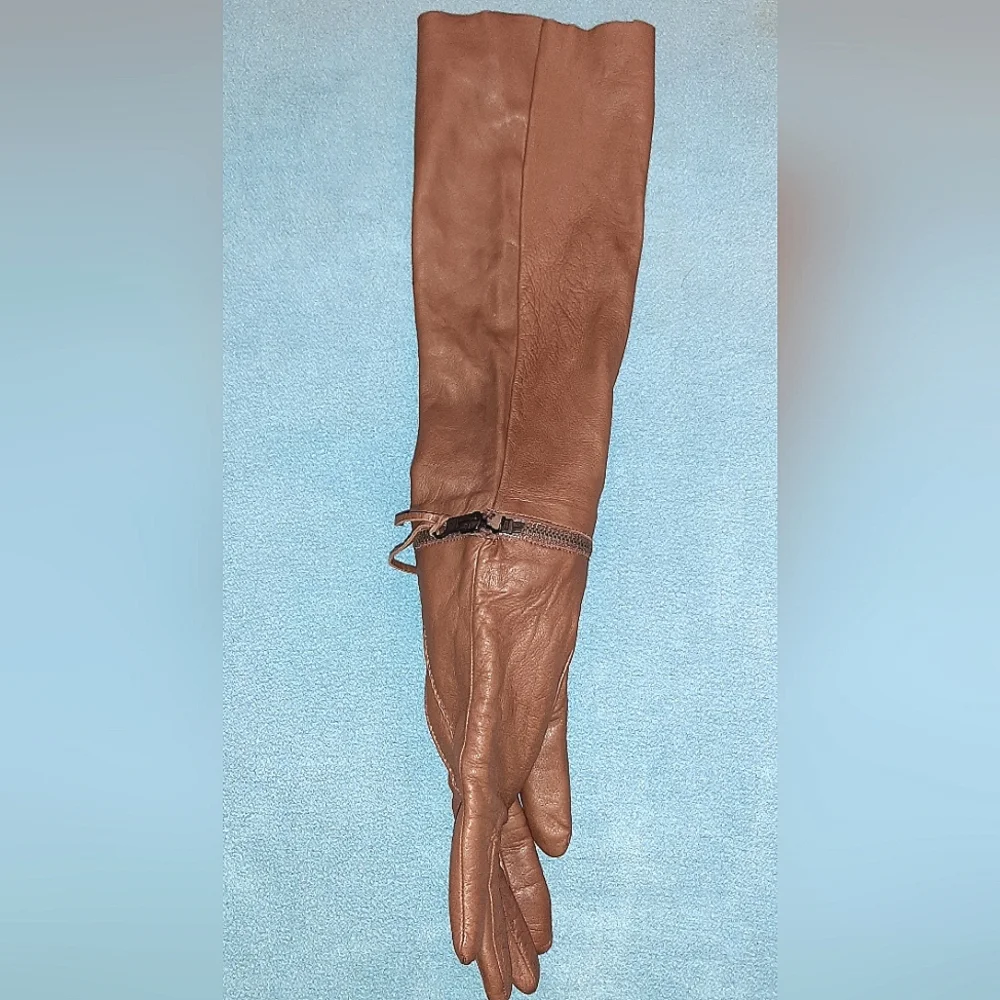 IMONI | Brown Leather, Adjustable Gloves